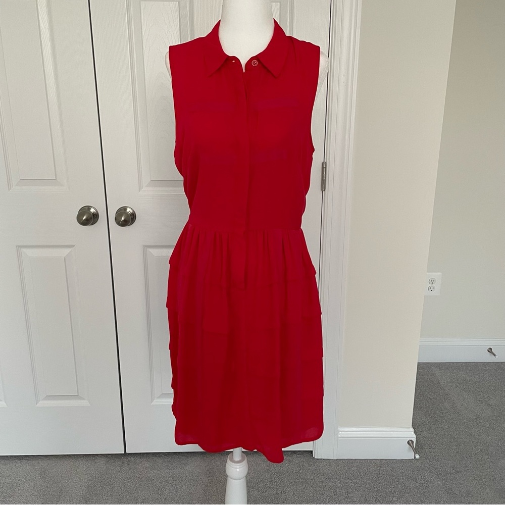 Anthropologie Red Dress Size 4